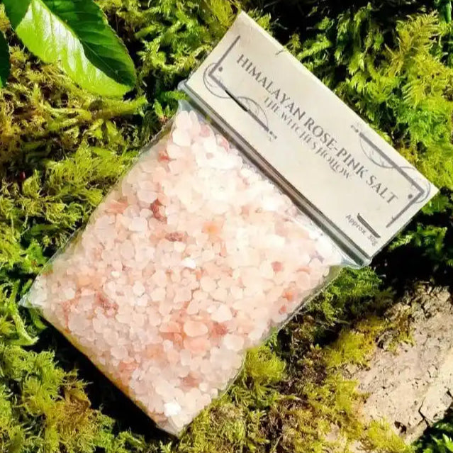 Himalayan rose pink salt dried herbs with pink salt for love magic and purification from The Witches Hollow UK