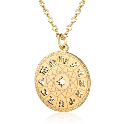 Horoscope astrology zodiac pendant with star signs for astrological magic and cosmic connection from The Witches Hollow UK
