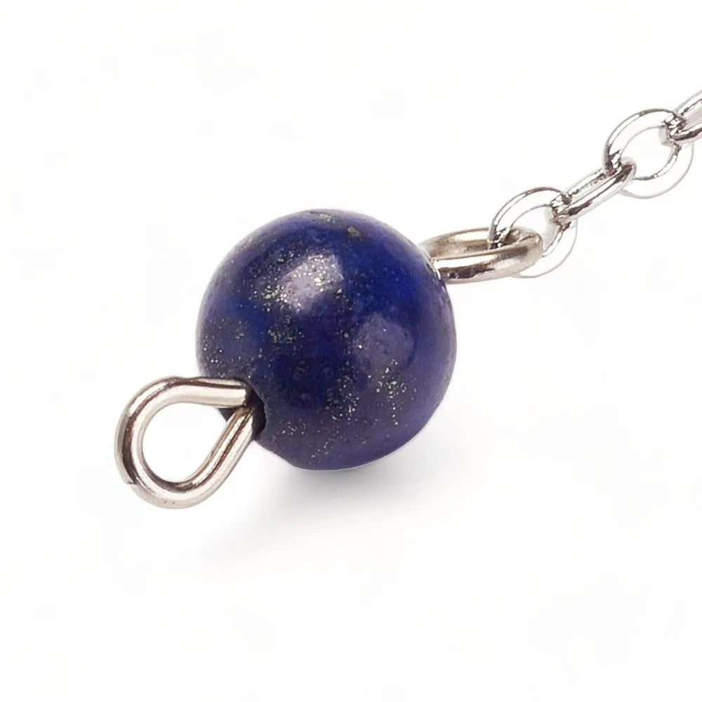 Lapis lazuli merkaba dowsing pendulum with blue star crystal for truth and spiritual wisdom from The Witches Hollow UK