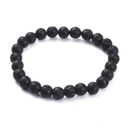 Lava stone crystal bracelet with volcanic beads for grounding and essential oil diffusion from The Witches Hollow UK