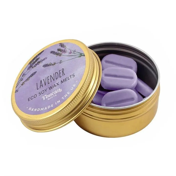 Lavender eco soy waxmelt detail showing natural wax with soothing lavender scent from The Witches Hollow UK