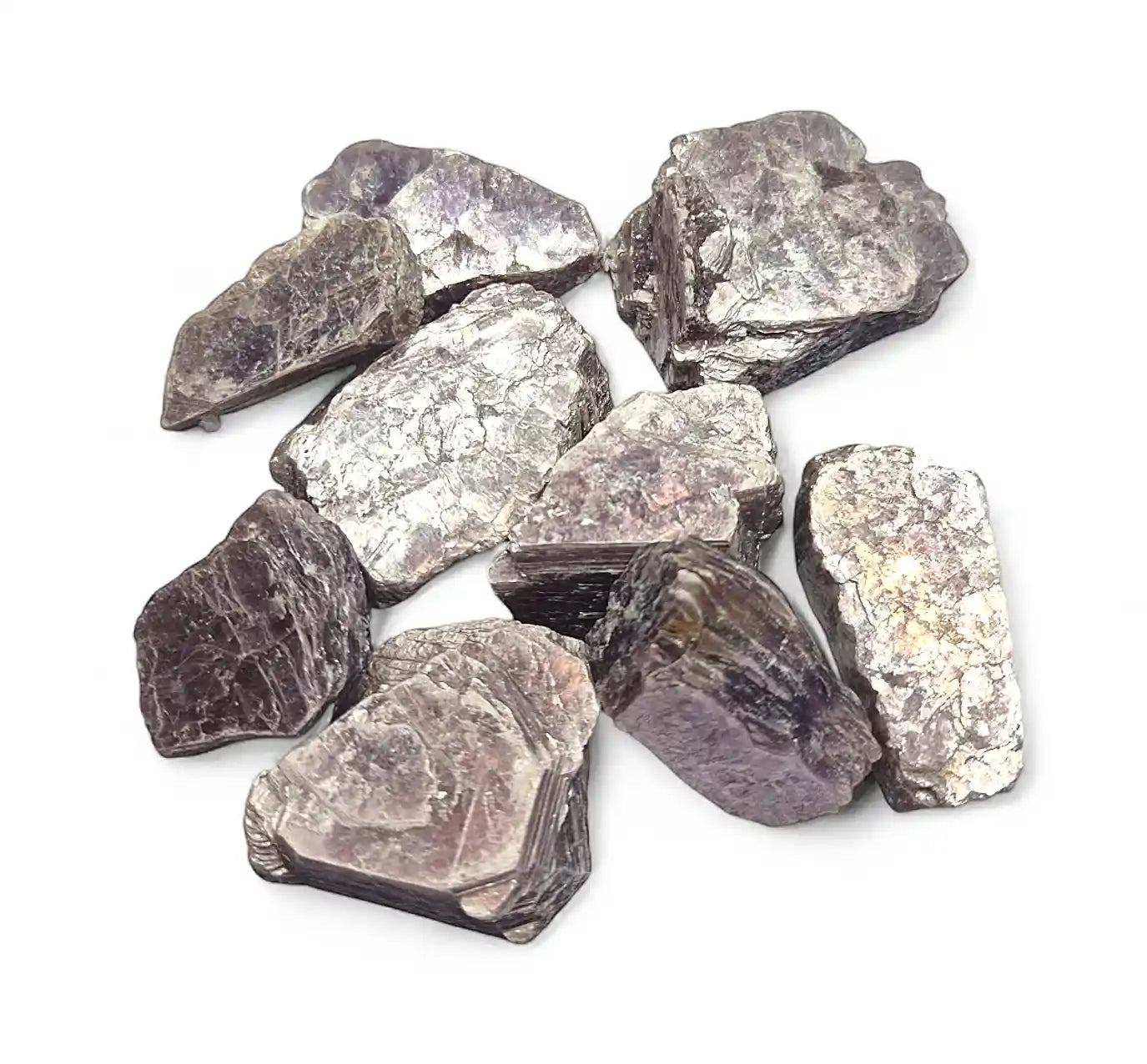 Lepidolite raw stone with purple lithium crystal for anxiety relief and emotional healing from The Witches Hollow UK