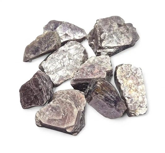 Lepidolite raw stone with purple lithium crystal for anxiety relief and emotional healing from The Witches Hollow UK