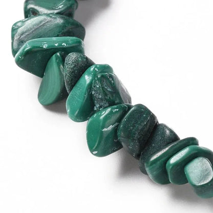 Malachite chip bracelet featuring green copper stone for emotional healing and personal transformation from The Witches Hollow UK