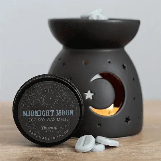 Midnight moon eco soy waxmelt detail showing natural wax for moon goddess rituals from The Witches Hollow UK