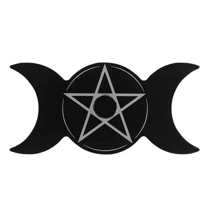 Moon goddess spell candle holder with triple moon design for lunar magic and goddess worship from The Witches Hollow UK