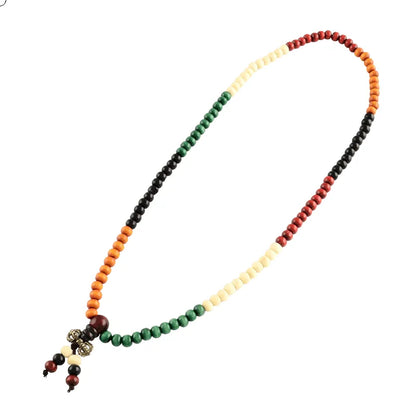 Multicolour prayer beads featuring rainbow mala beads for chakra meditation and mindfulness practice from The Witches Hollow UK