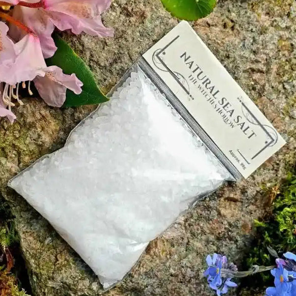 Natural sea salt dried herbs with pure salt for cleansing rituals and protection magic from The Witches Hollow UK