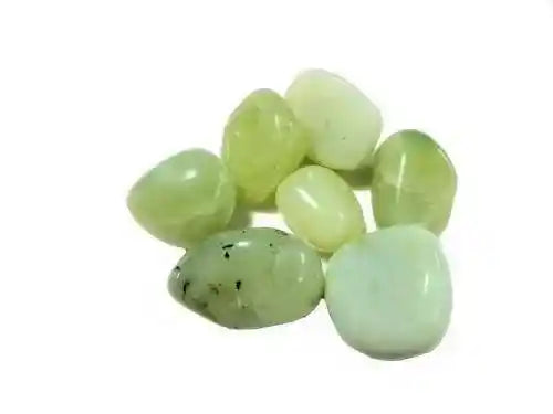 New jade tumble stone with green crystal for prosperity and heart chakra healing from The Witches Hollow UK