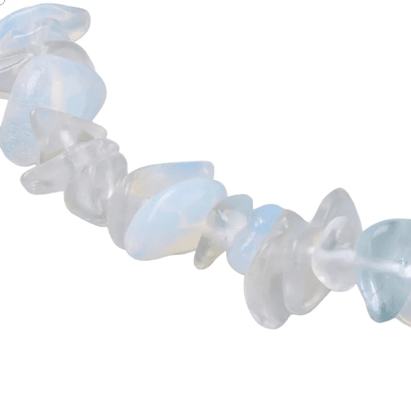 Opalite crystal bracelet with opalescent stones for enhanced intuition and spiritual guidance from The Witches Hollow UK