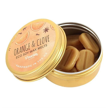 Orange clove eco soy waxmelt with warming spice fragrance for prosperity and abundance magic from The Witches Hollow UK