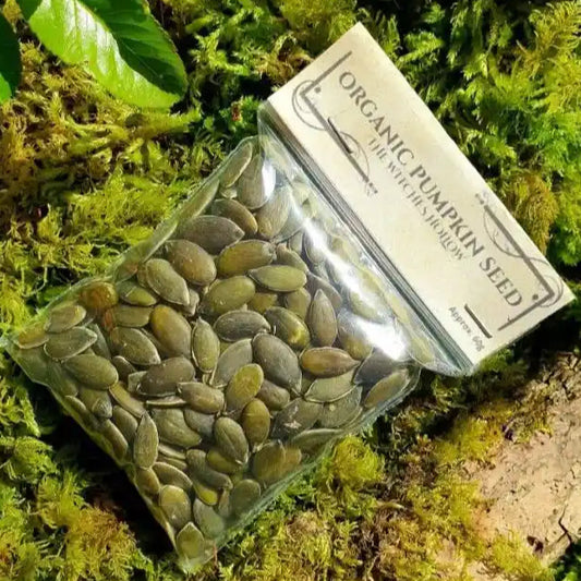 Organic pumpkin seed dried herbs with nutritious seeds for prosperity and abundance magic from The Witches Hollow UK