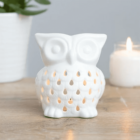 Owl Oil Burner - White - The Witches Hollow