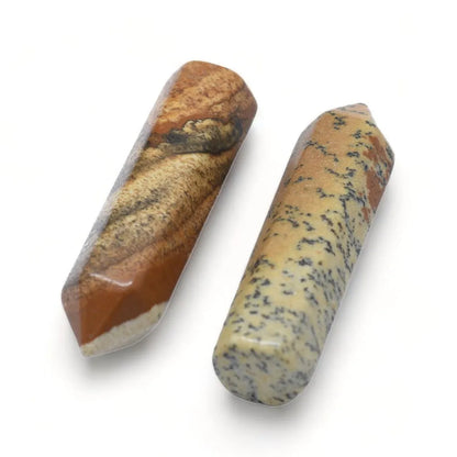 Picture jasper healing point with earth-toned crystal for grounding and nature connection from The Witches Hollow UK
