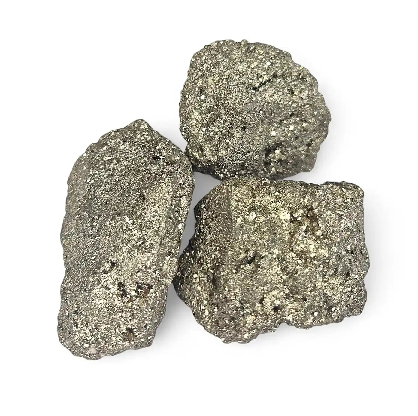 Pyrite raw stone with golden metallic crystal for abundance and manifestation energy from The Witches Hollow UK