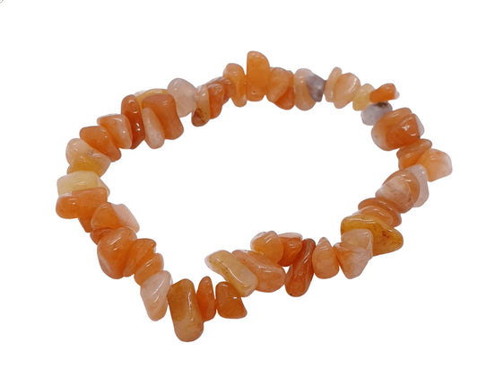 Red aventurine crystal bracelet with red healing stones for vitality and creative energy from The Witches Hollow UK