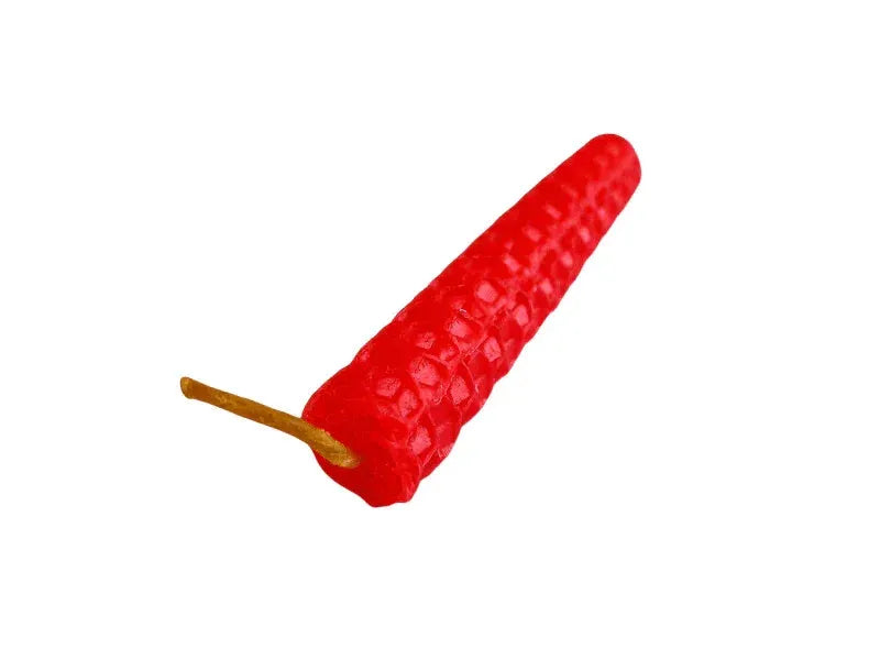 Red beeswax spell candle with natural red wax for love and vitality magic from The Witches Hollow UK