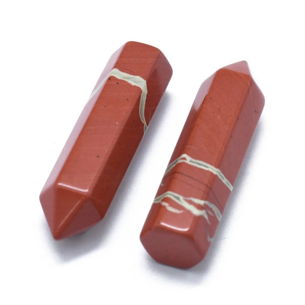Red jasper healing point with red crystal for vitality and root chakra grounding from The Witches Hollow UK