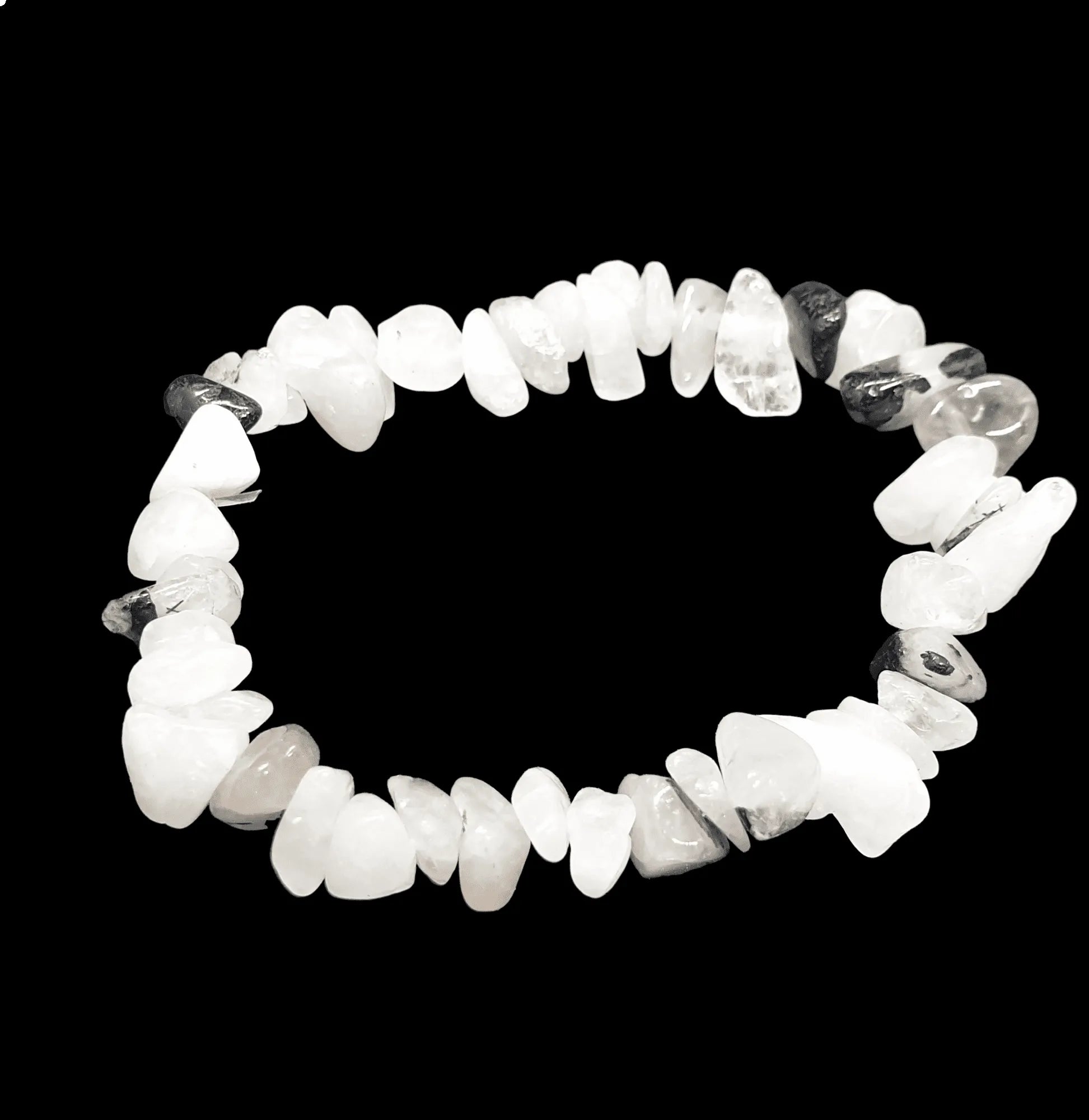 Rutilated quartz crystal bracelet featuring clear quartz with golden rutile for energy amplification from The Witches Hollow UK