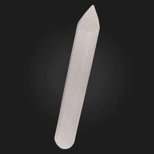 Selenite healing wand featuring white crystal for chakra cleansing and energy clearing from The Witches Hollow UK