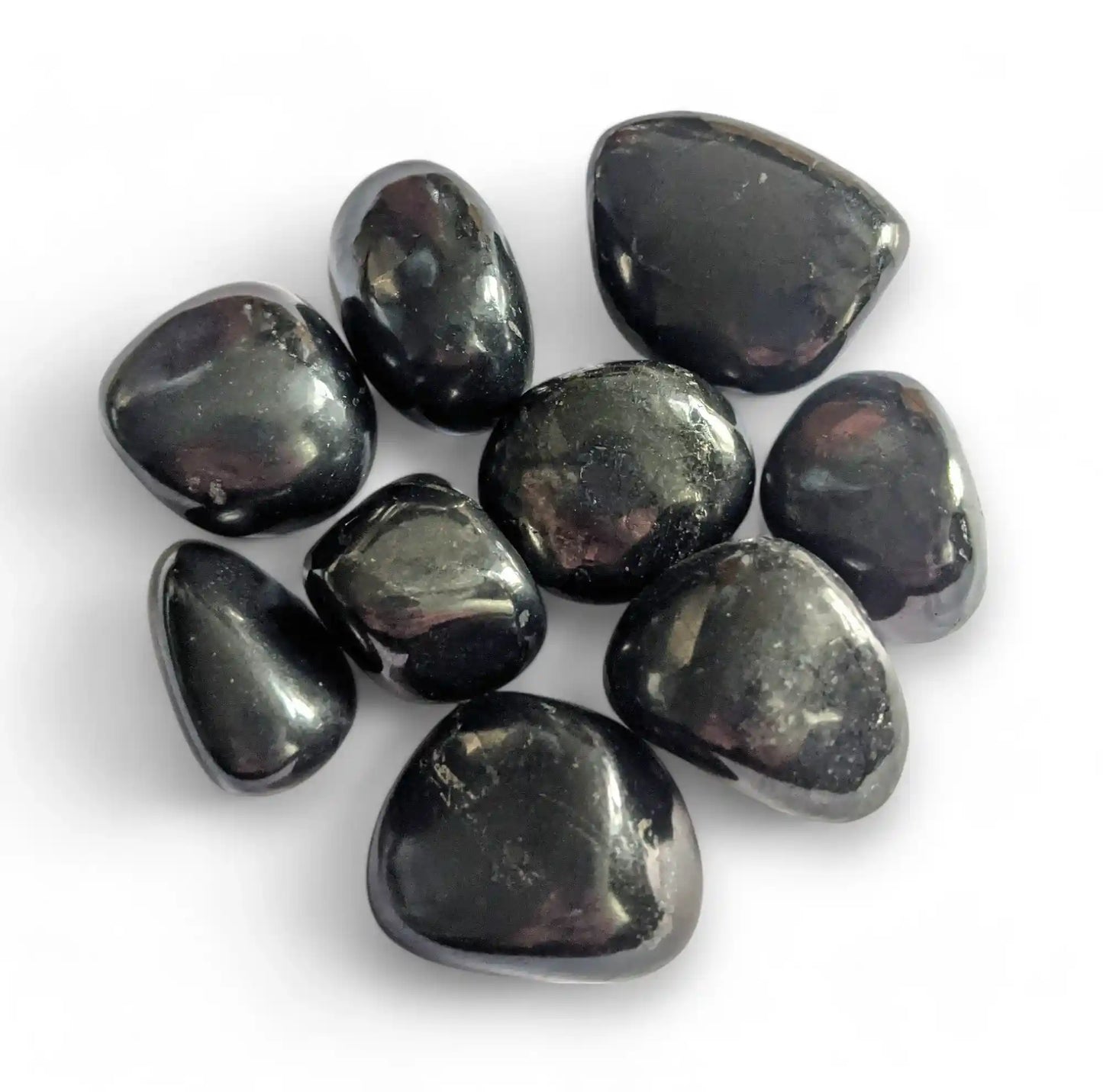 Shungite tumble stone with black carbon crystal for EMF protection and purification from The Witches Hollow UK