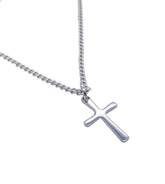 Silver crucifix necklace with Christian cross pendant for faith and spiritual protection from The Witches Hollow UK