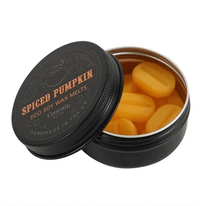 Spiced pumpkin eco soy waxmelt detail showing natural wax with warm autumn scent from The Witches Hollow UK