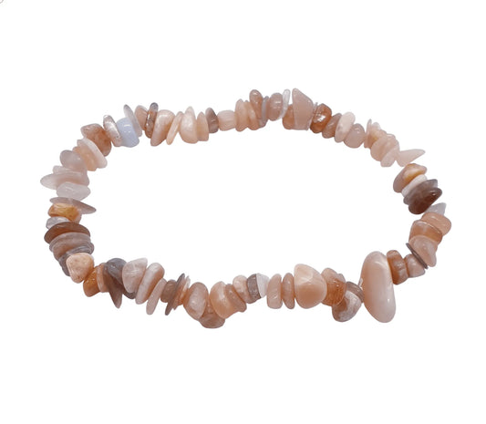 Sunstone crystal bracelet detail showing orange stone beads for joy and vitality from The Witches Hollow UK