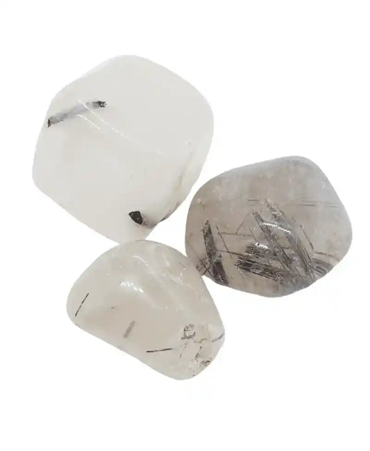 Tourmaline tumble stone with black crystal for powerful protection and negative energy clearing from The Witches Hollow UK