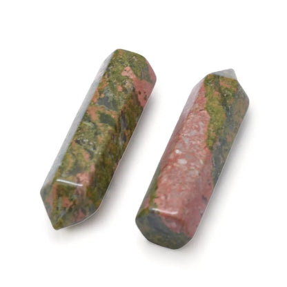 Unakite healing crystal point with green-pink crystal for emotional healing and heart balance from The Witches Hollow UK