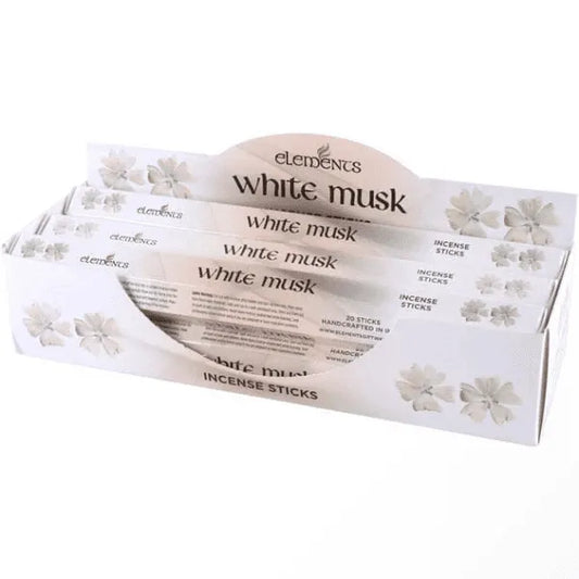 White musk elements premium incense with clean fragrance for purification and clarity from The Witches Hollow UK