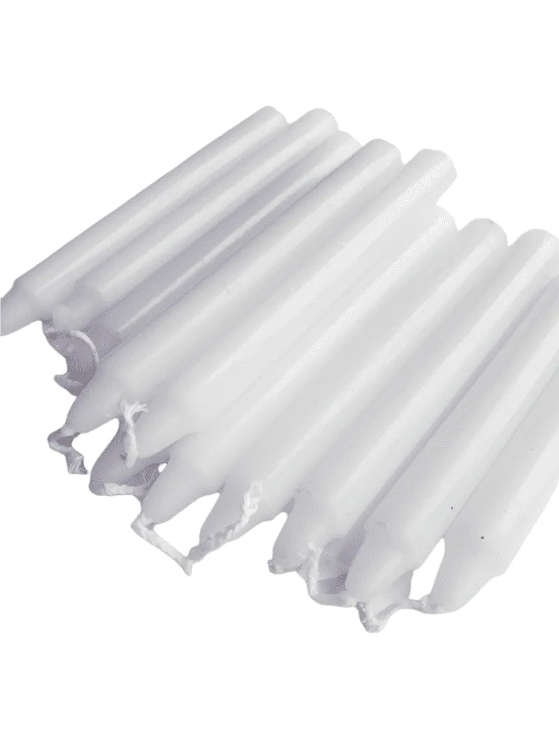 White spell candle with white wax for purification and spiritual cleansing from The Witches Hollow UK