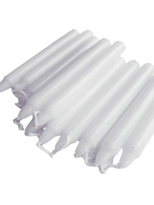 White spell candle with white wax for purification and spiritual cleansing from The Witches Hollow UK