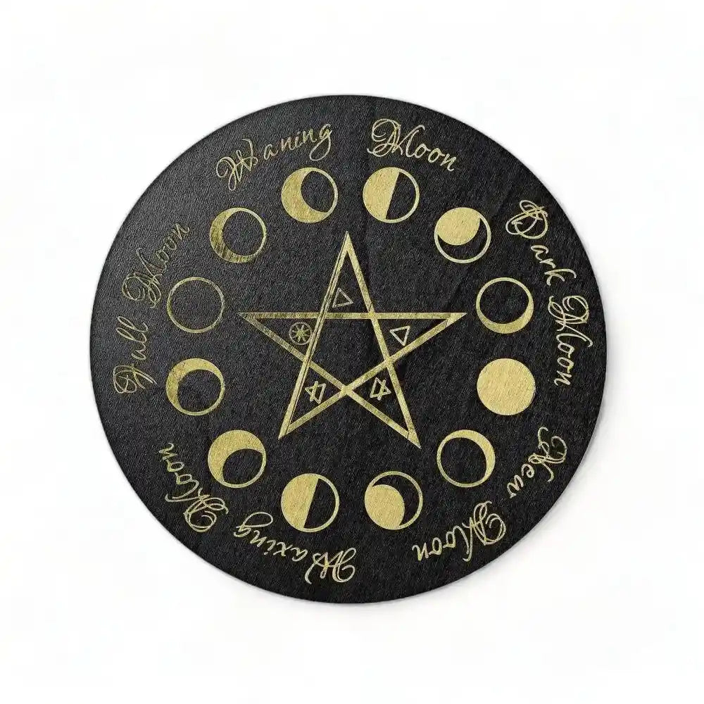 Witches pendulum divination board with mystical design for pendulum readings and spiritual guidance from The Witches Hollow UK