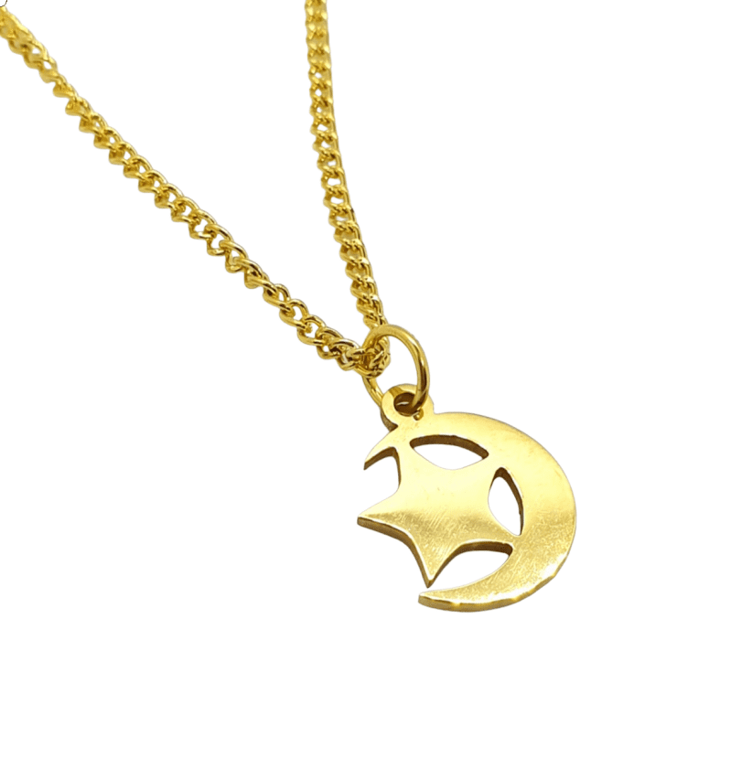 Crescent Moon & Star Necklace - The Witches Hollow