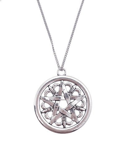 Pentacle Necklace - Silver Tone - The Witches Hollow