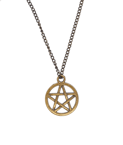 Pentacle Necklace - Antique Bronze Tone - The Witches Hollow