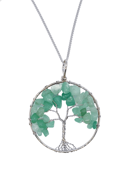 Tree of Life Wire Pendant ~ Green Aventurine - The Witches Hollow