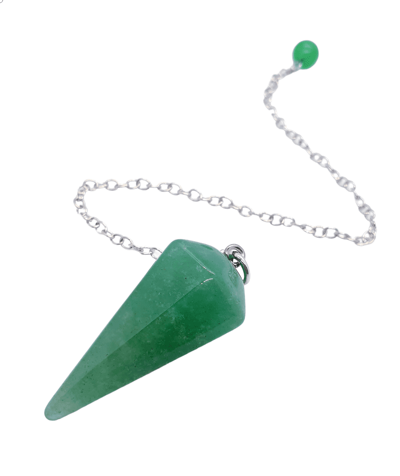 Dowsing Pendulum ~ Green Aventurine Faceted Cone - The Witches Hollow