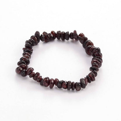 Garnet ~ Crystal Chip Healing Bracelet - The Witches Hollow