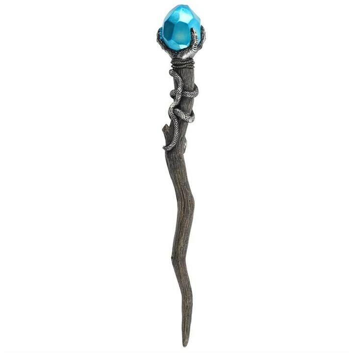 Silver Claw & Blue Gem Wand - The Witches Hollow